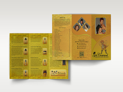 Royal Hair Gallery Tri-Fold Brochure Design brochure brochure design cataloge cosmetic cosmetic brochure design gallery graphic design hair hair brochure price list product product catalog royal salon salon brochure tri fold tri fold brochure ui