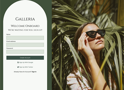 #DailyUI 001: sign up page for Sunglasses brand graphic design login sign up ui web design website