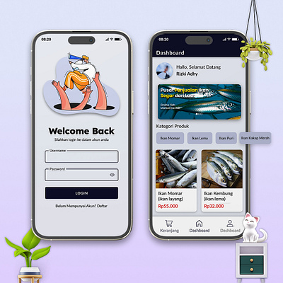 IkanKu App🐟 "sell and buy fresh sea fish" 3d animation app design branding design illustration logo ui uidesign uiux