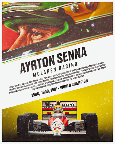 Ayrton Senna artowrk design digitalart f1 graphic design mclaren motorsport photoshop poster racing senna
