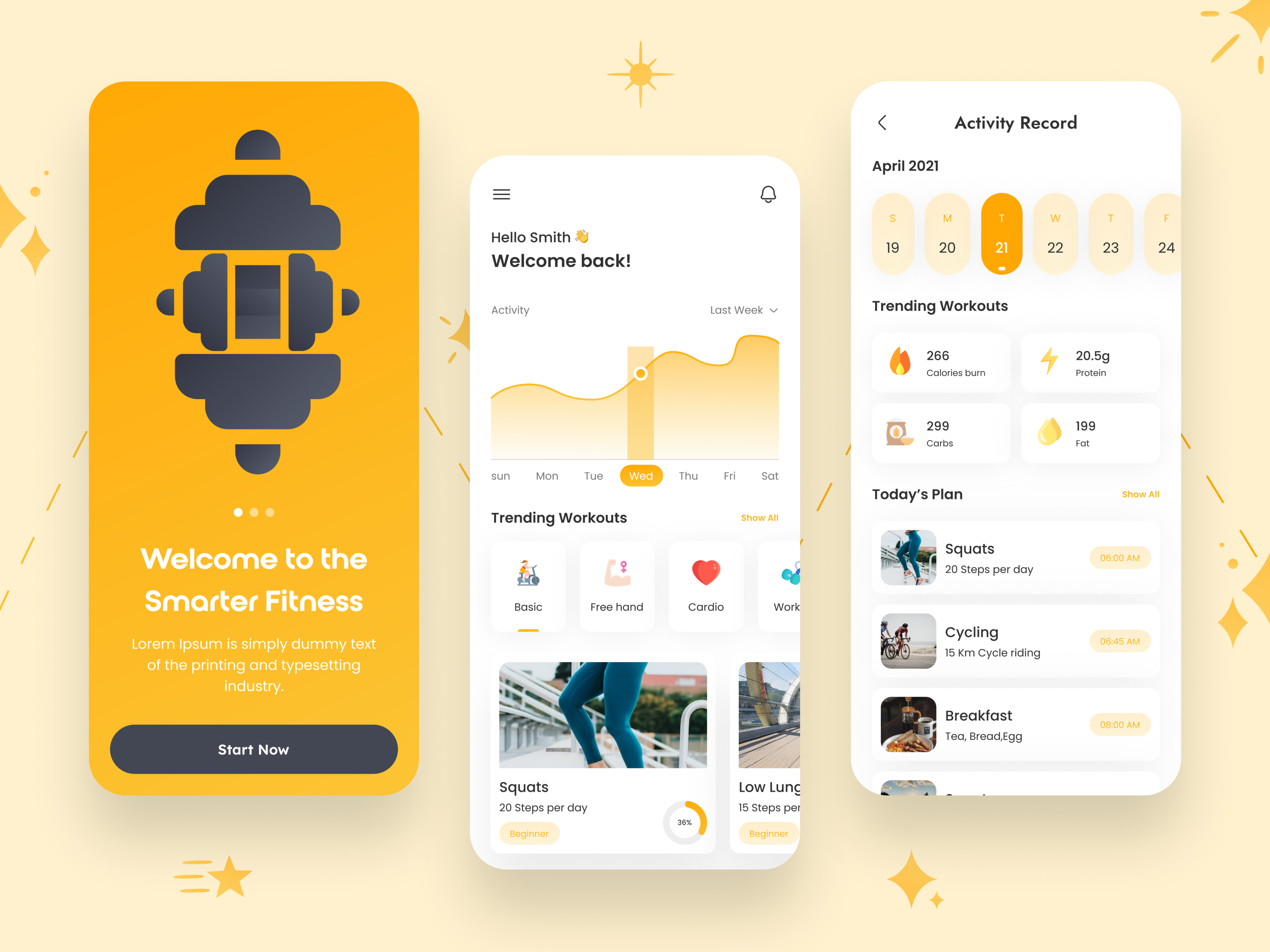 fitness tracker widget activity feed animation design health dashboard health tracking ui
