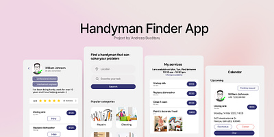 Handyman Finder Mobile App design figma mobile mobiledesign ui