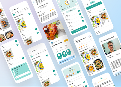 Nutrifood app branding design figma food food app portfolio ui user experience ux ux design vector