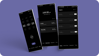 Alarm App Samsung alarm app design figma mockups prototype user centered design user experience user research uxui wireframes