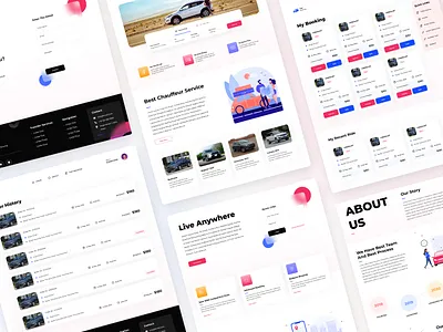 Booking Web Site Design: Landing Page / Home Page UI banner booking brand identity car elegant figma flat design gradient graphic design hand drawn homepage icon illustration landing ui ui ux uidesign vector web design website design