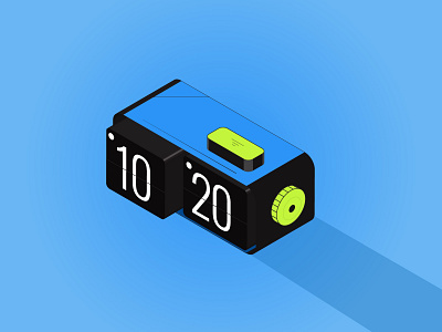 Clock isometric illustrator 3d blue color design illustration isometric timer