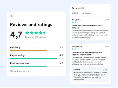 Reviews and ratings clean comments feedback ratings response review reviews ui ux