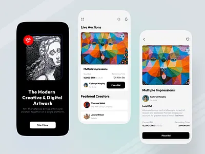 NFT App creative digital art graphic design nft ui