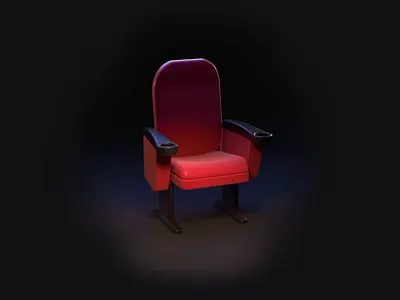 Cinema 3d animation app branding chair cinema design mobile motion graphics ui vox