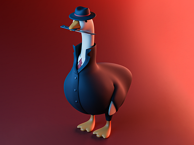 Psicopato goose 3D 3d 3dart 3dgraphic bird blender character goose gooseart gooselover illustration kawaii memeart psicopato ui