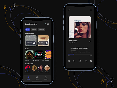 Music Player App android app application design ios mobile music player product design ui ui design ux ux design
