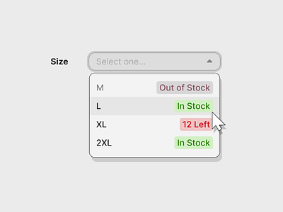 DailyUI #096 - Currently In-Stock dailyui dropdown status stock