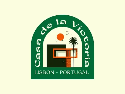 Casa de la Victoria architecture beach branding building casa flat home hotel house icon identity illustration lisbon logo minimal palm real estate resort ui villa