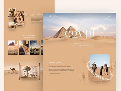 Explore Egypt - Website animation branding desert design egypt explore graphic design identity illustration motion graphics pyramids sand travel travel agency ui ui ux ux web design website website design