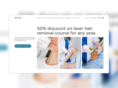 Redesign of the website of hair removal studio "Art Esthetic" minimalism page redesign ui ux uxui webdesign website