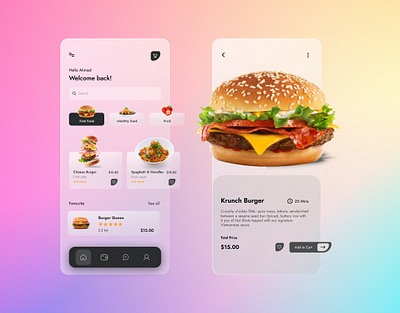 Food UI App app clean design ui ux