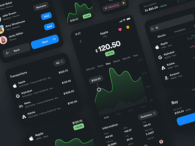 💱 Sharevest - Social trading app app banking fintech ui ux