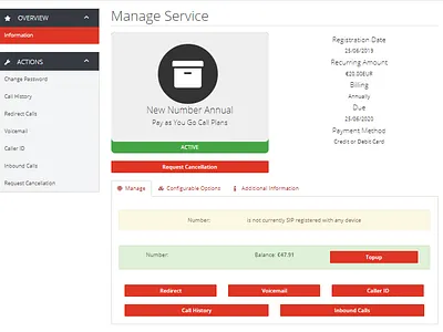 WHMCS Asterisk VOIP Module asterisk client area ui ip calls php voip web hosting whmcs