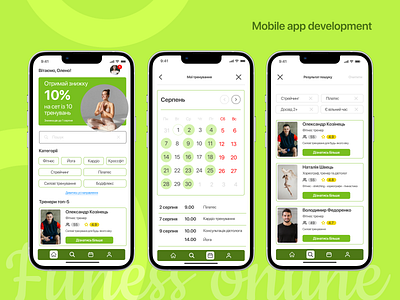 Mobile app development Fitness online app branding design graphic design minimal ui ux web