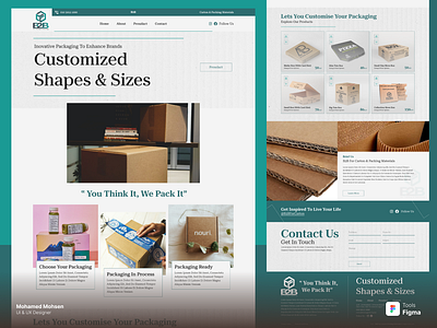 Ui UX Design Carton & Packaging (Product Website) design graphic design landing page ui uiux design ux web page