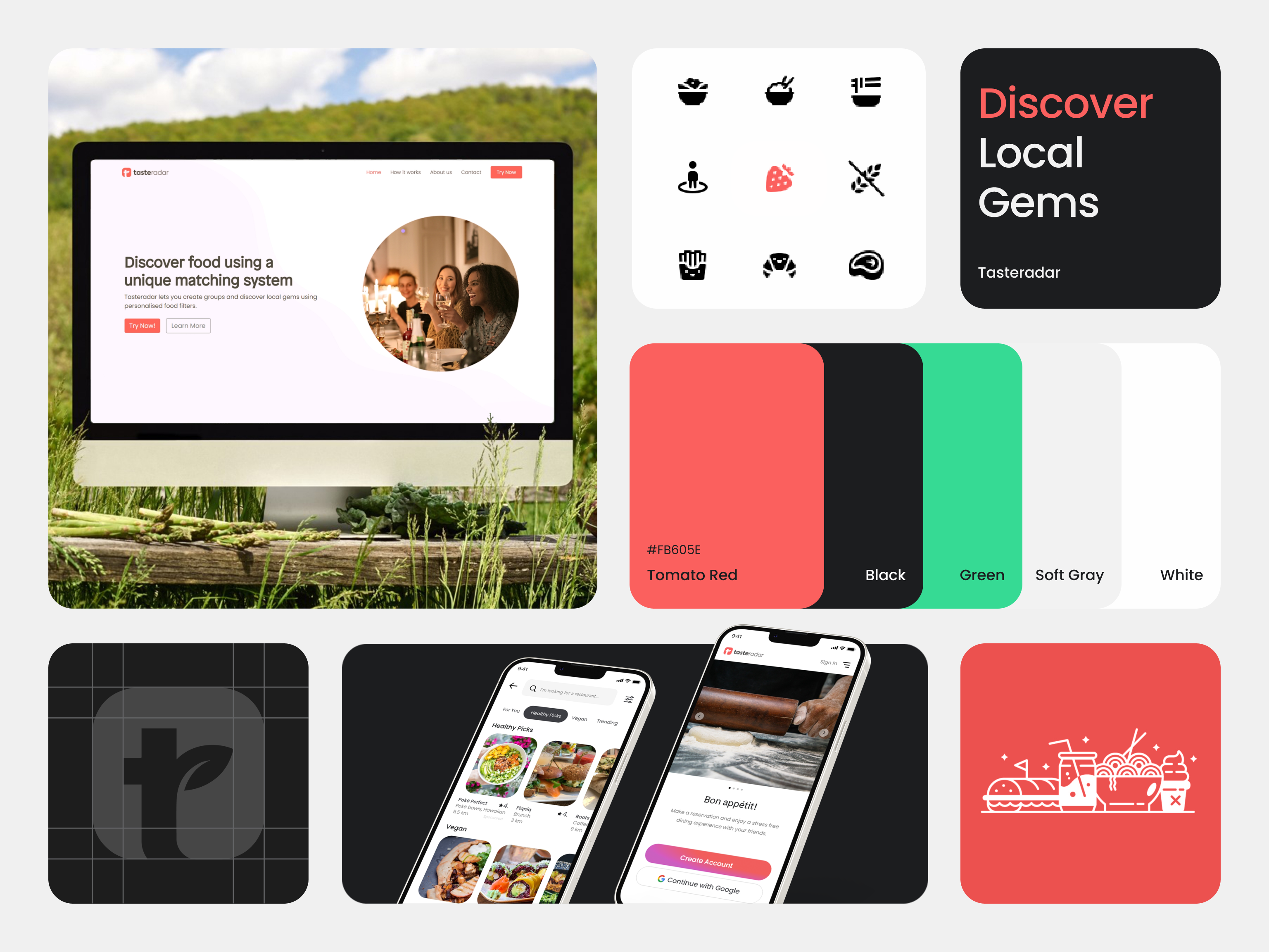 Tasteradar Brand - Restaurant Discovery branding food app restaurant ubereats