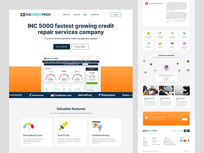 THE CREDIT PROS Website Redesign agency company creative creditpros digital agency home page illustration landing page mockup saas landing template theme trending ui ui design ui kit uiux user interface webdesign website