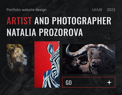 Portfolio website design for artist. UI/UX aestetic after effect animation artist artist portfolio black branding brutal design landing landing page minimal paintings photoshop ui uiux ux vector web design website