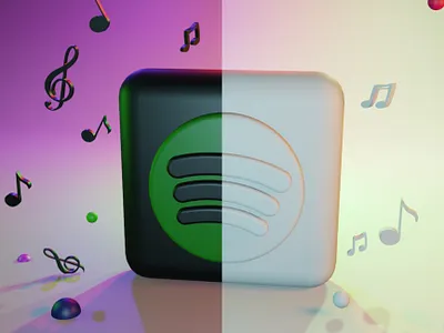 3D Rendering: Spotify Logo💚 3d blender blender3d branding illustration logo