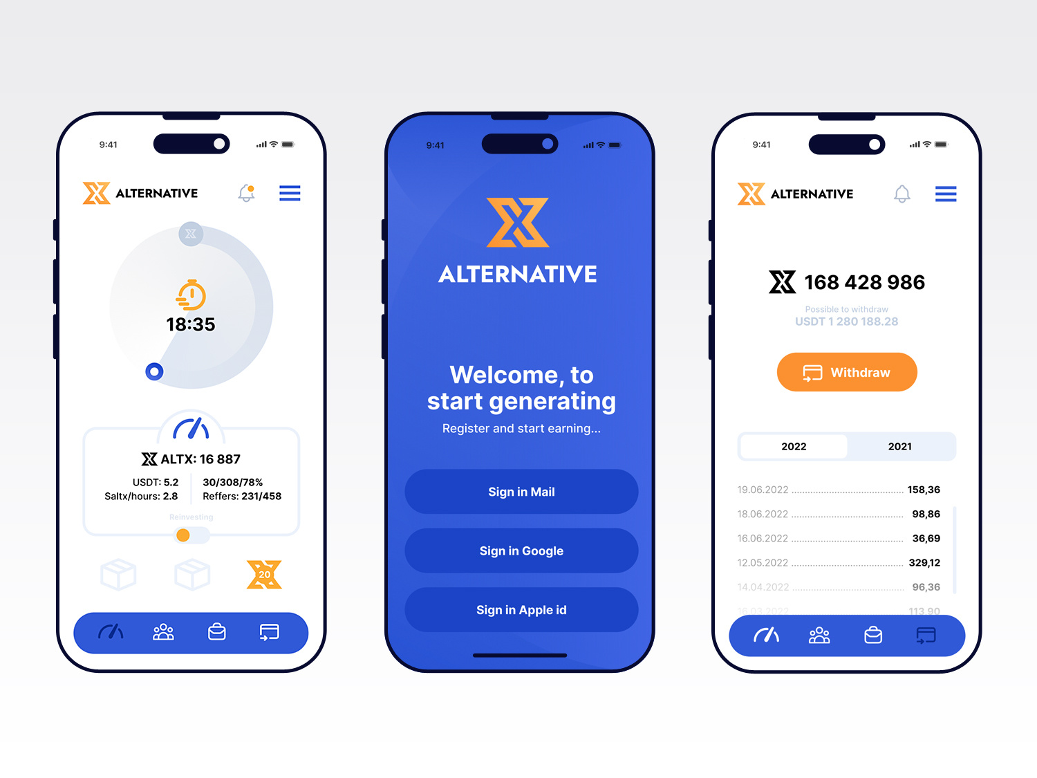 Alternative X android app app mobile application bitcoin branding btc design graphic design guideline icon ios logo logotype minimal minimalism mobile ui ux web