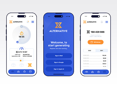 Alternative X android app app mobile application bitcoin branding btc design graphic design guideline icon ios logo logotype minimal minimalism mobile ui ux web