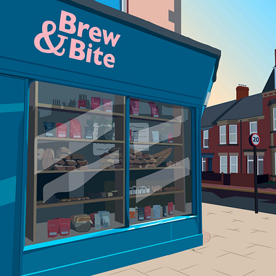 Brew & Bite Illustration illustration