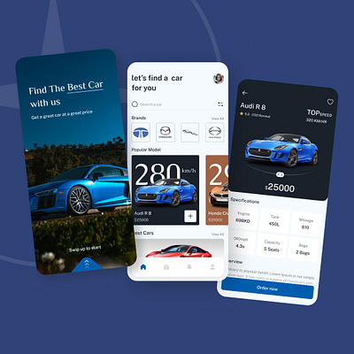 Mobile design: Buying and selling car 🏎 branding design landing page design ui ux web design web ui
