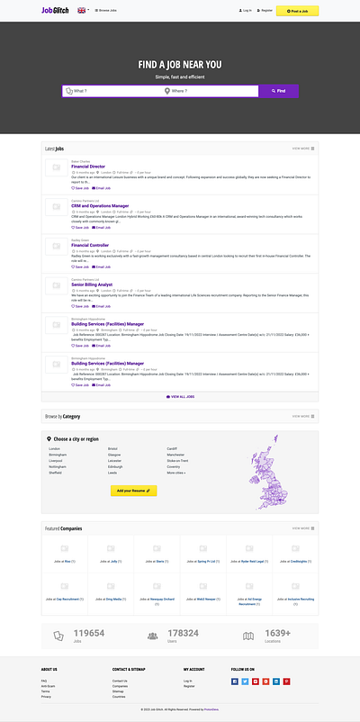 Job Glitch (A multinational job board) cv design job board job portal laravel php resume website development