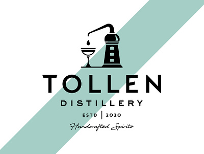 Tollen Distillery beverage classy clever distillery iconic logo logo design logo mark logo symbol minimal modern logo refined sophisticated spirits typeface typographic