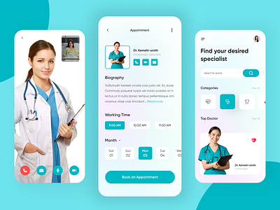 Doctor appointment app ui design