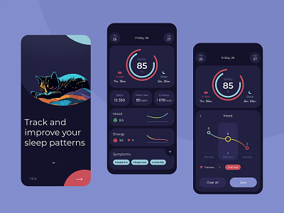 Sleep tracker Mobile App UI UX Design app app design clean concept design graphics interface ios iphone mobile sleep track ui ui ux