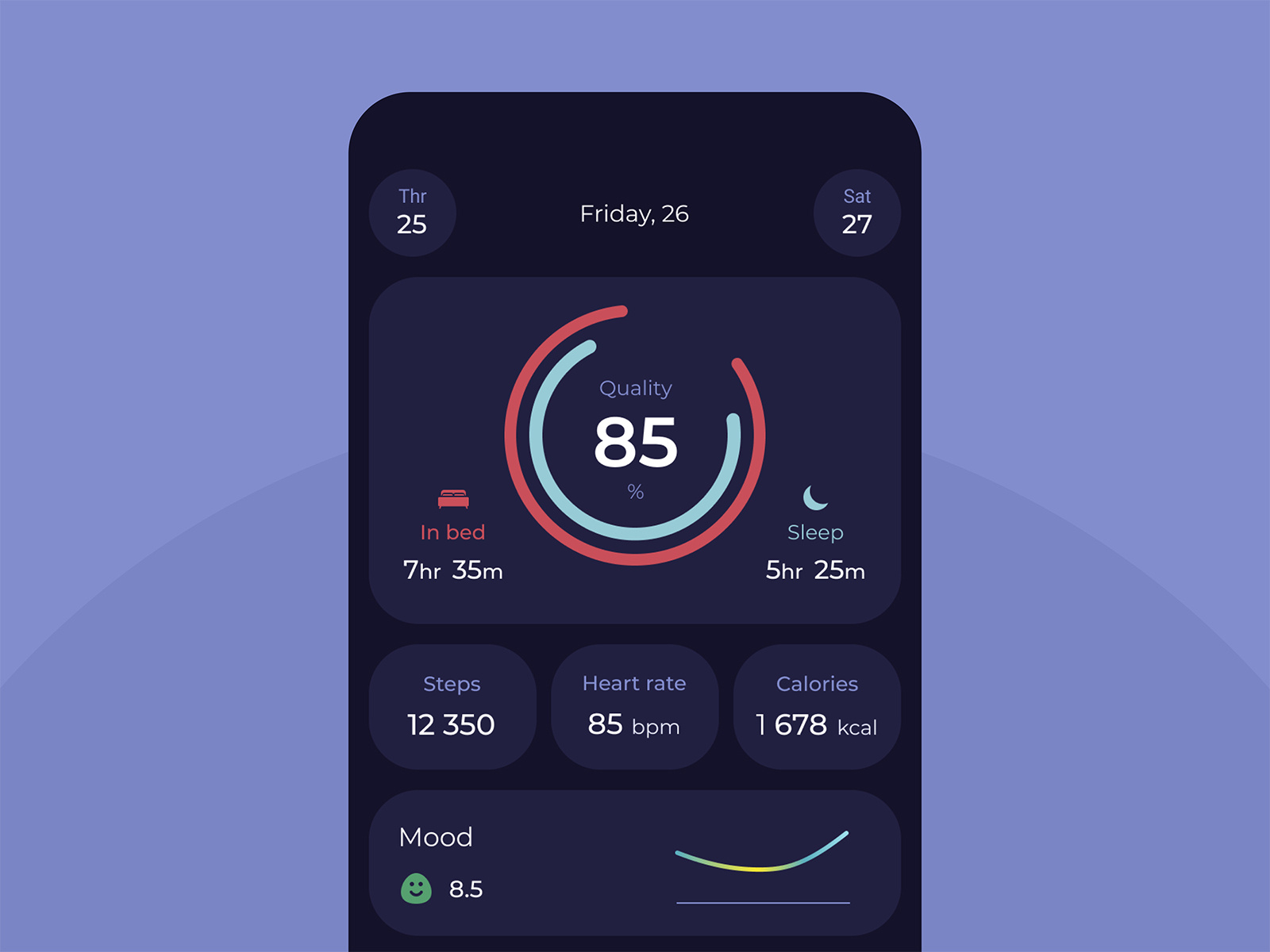 Sleep tracker Mobile App UI UX Design by Vitaly Maslo on Dribbble