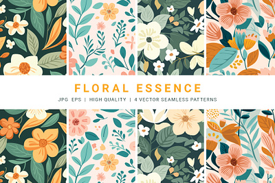 Floral Essence | Seamless Patterns floral illustration pattern seamless pattern vector pattern