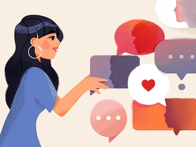 How to talk to anyone character conversation editorial illustration illustrator magazine