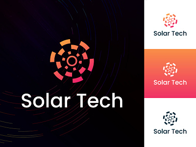 Solar Technology Logo branding logo logo design logo designer logo folio logo mark logos minimal modern tech logo vectplus