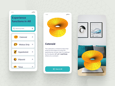 AR Graph Visualizer App 3d android app design augmented reality functions mathematical mobile ui design uiux