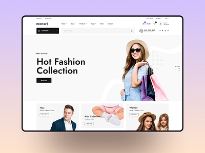 ecomart-eCommerce UI Design agency beauty beauty fashion branding cosmetics ecommerce fashion landing page man fashion online product ronjit shop store typography ui ux website woman fashion