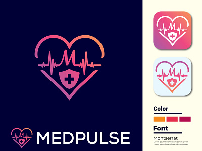 Medpluse logo template brand identity creativelogo logomark ui