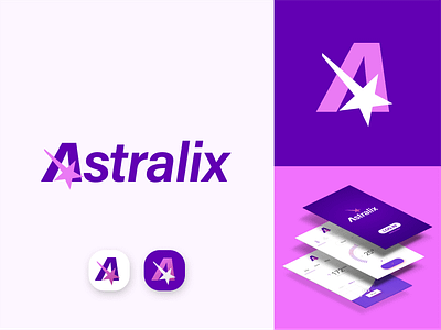 Astralix app branding graphic design logo vector