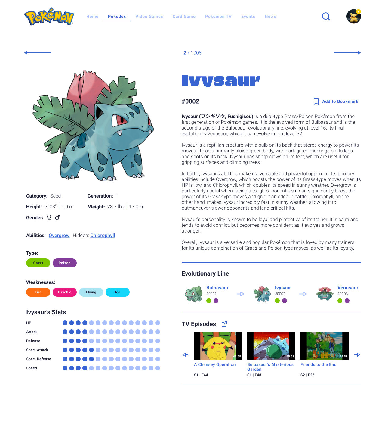 Pokédex: Web Version Redesign by Daria Sivova on Dribbble