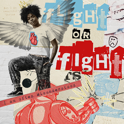 Flight or Fight collage design digitalcollage graphic design photoshop