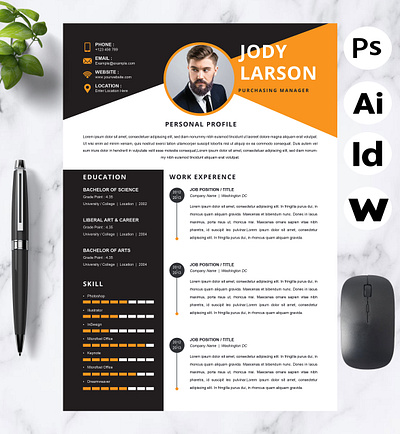 Professional Purchasing Manager Resume Template resume indesign