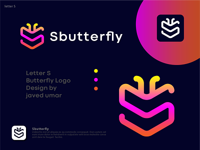 Letter S, Butterfly Logo app logo branding butterfly butterfly logo colorful logo combination logo creative dribbble logo letter s line art logo butterfly logo design logo s minimal modern butterfly logo modern logo modern s s butterfly s logo trending logo