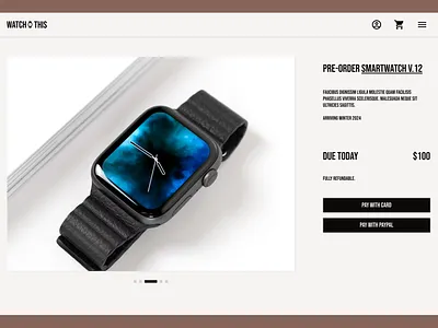 Pre-Order dailyui desktop ecommerce order pre order pre order preorder smart ui uidesign watch