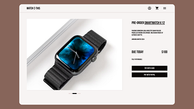 Pre-Order dailyui desktop ecommerce order pre order pre order preorder smart ui uidesign watch